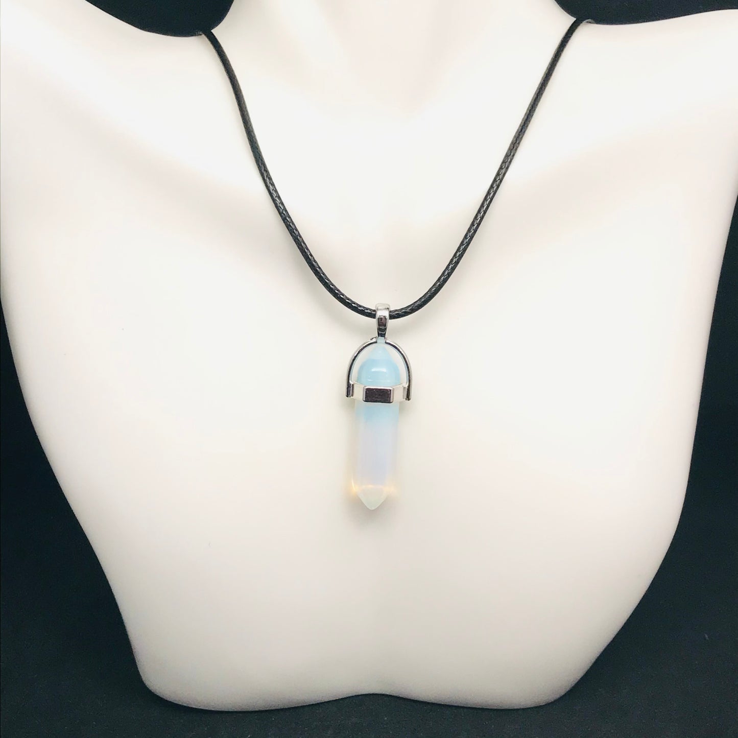 Opalite Gemstone Pendant Crystal Point Necklace.