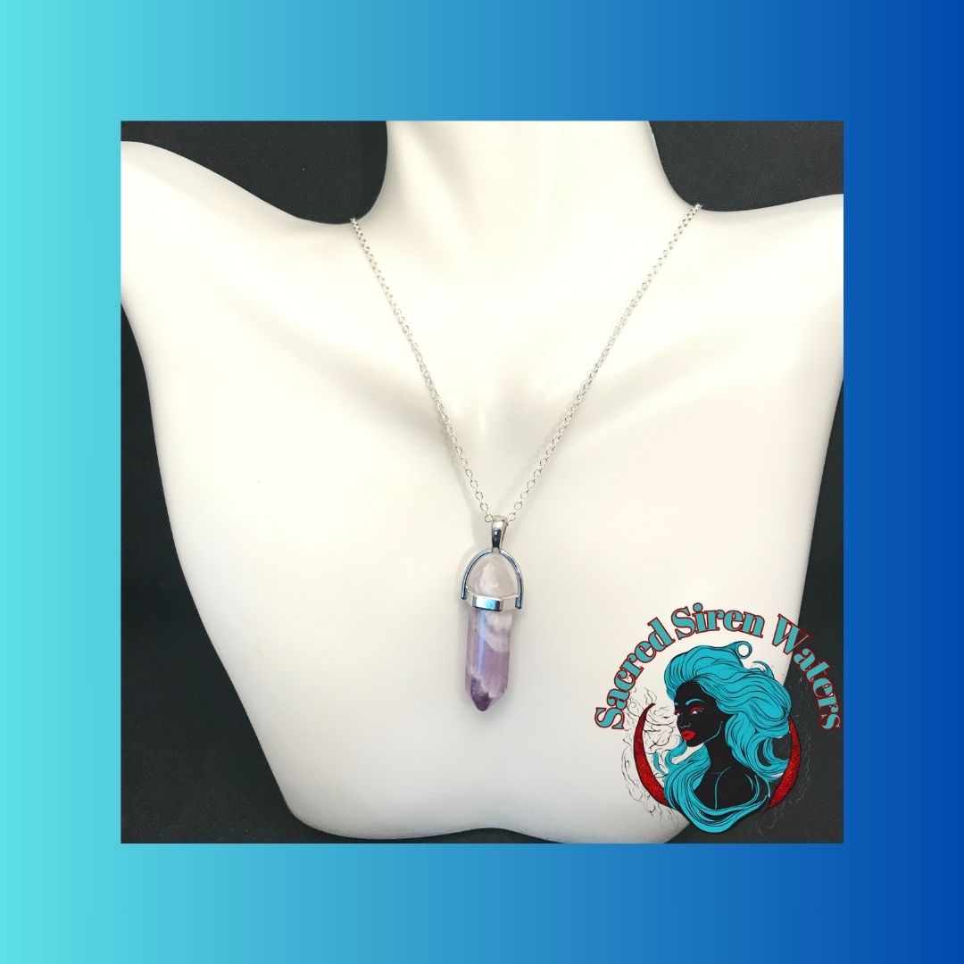 Amethyst Crystal Point Necklace.