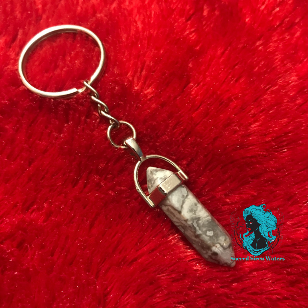 Crystal Point Gemstone Keychains