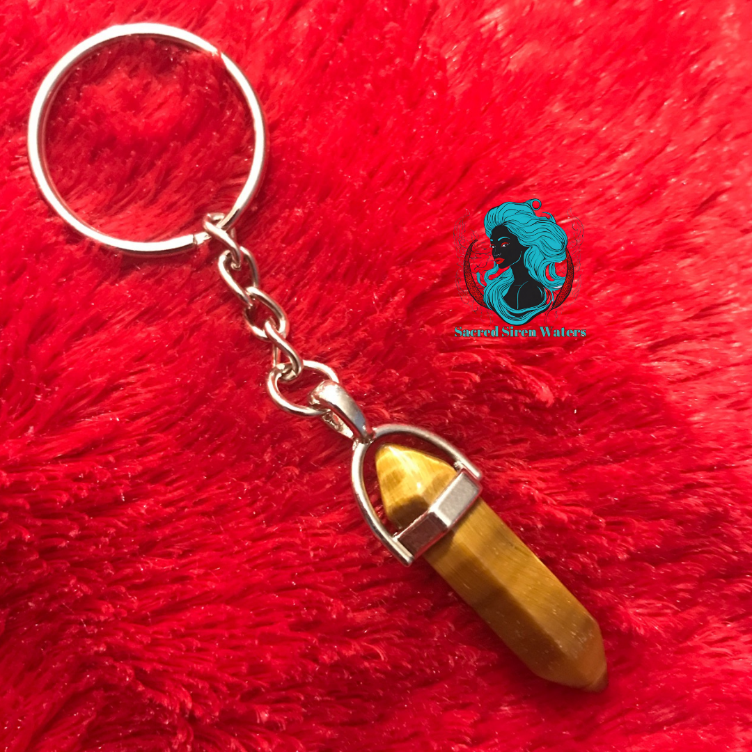 Crystal Point Gemstone Keychains