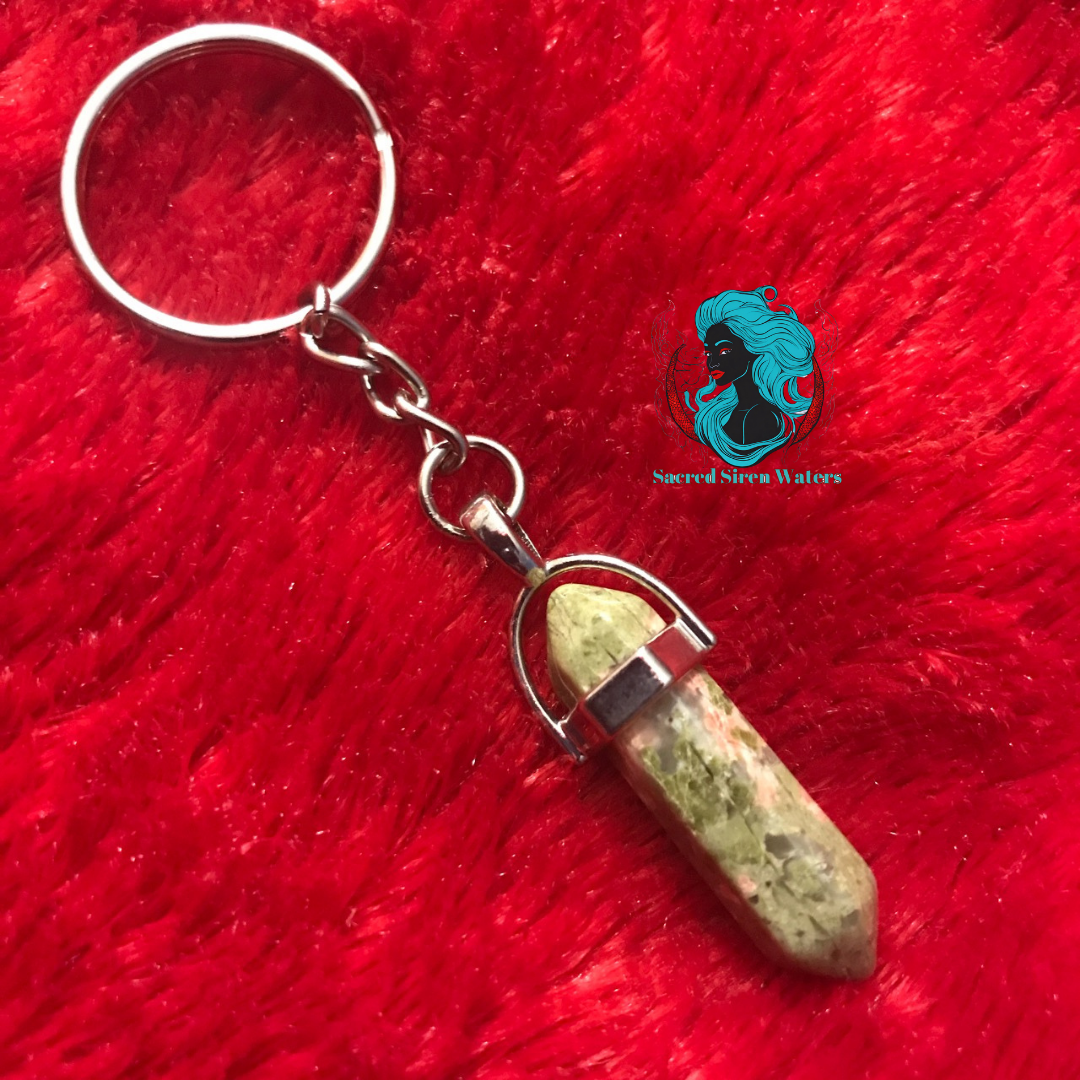 Crystal Point Gemstone Keychains