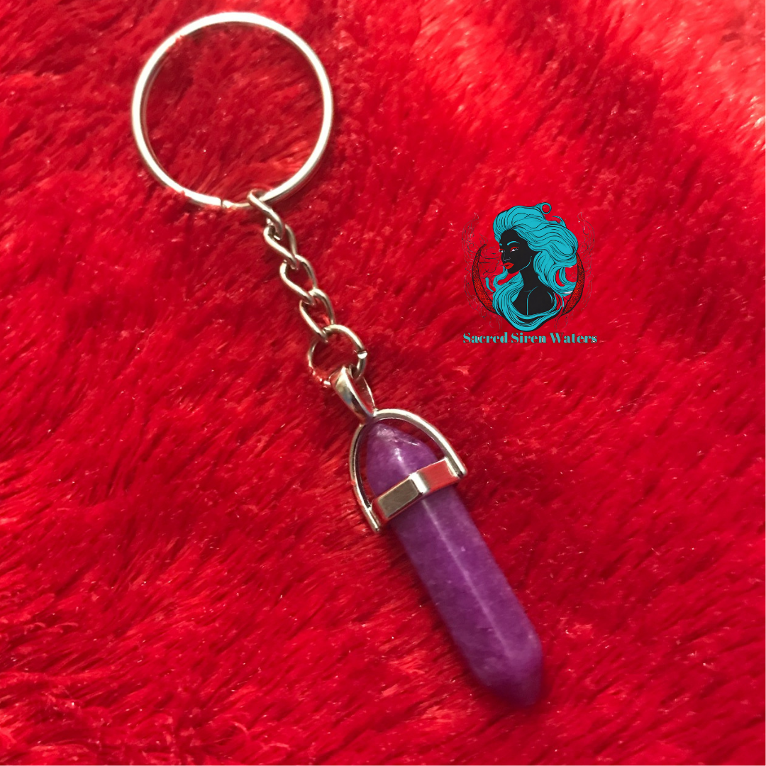 Crystal Point Gemstone Keychains