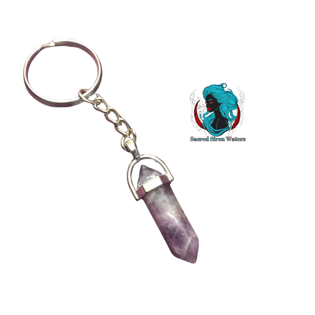 Crystal Point Gemstone Keychains