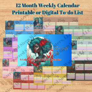 Mermaid Monthly Weekly Calendar to do list:  A Colorful Sacred Siren's Calendar: A Year Full of Soulful Energy