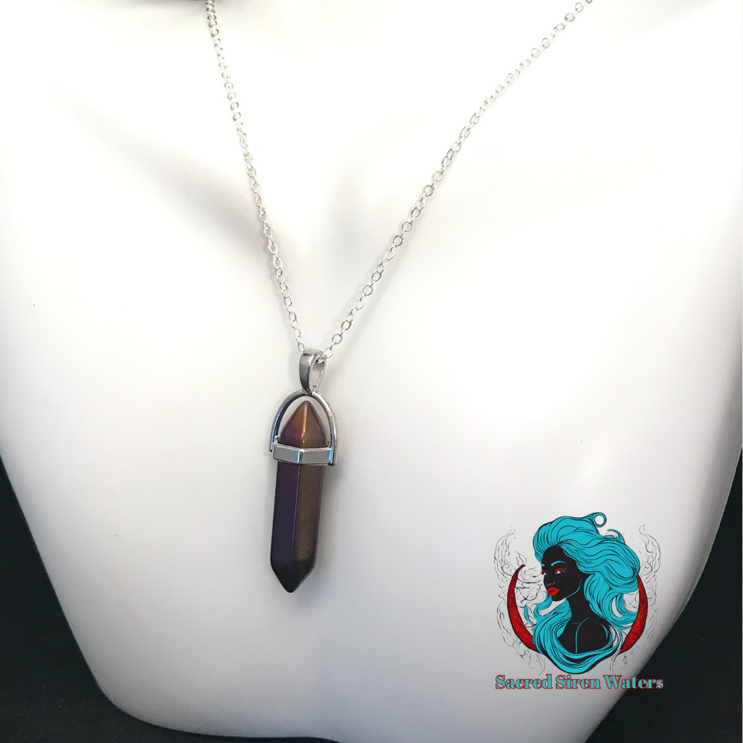 Rainbow Hematite Pendant Necklace.