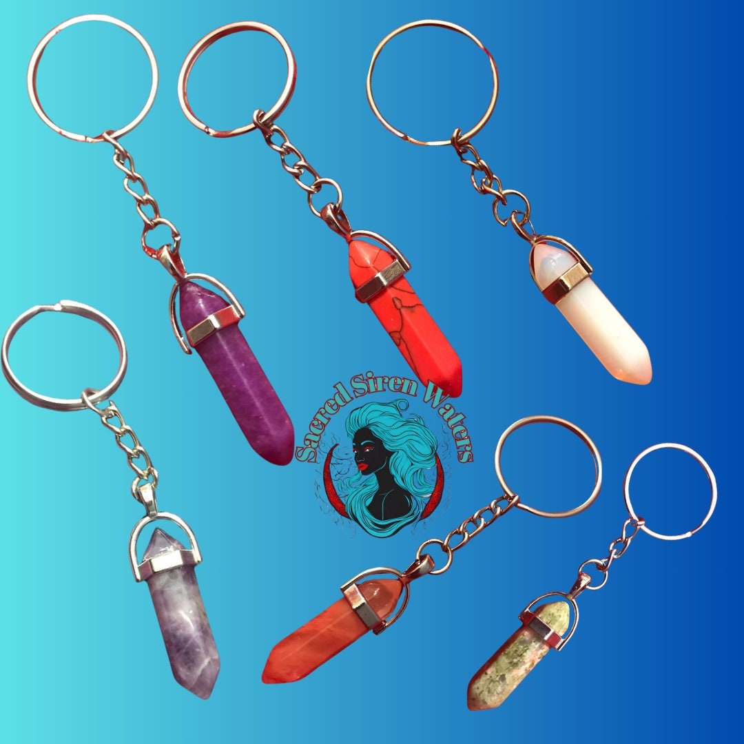 Crystal Point Gemstone Keychains