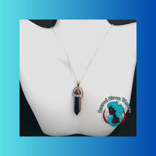 Rainbow Hematite Pendant Necklace.